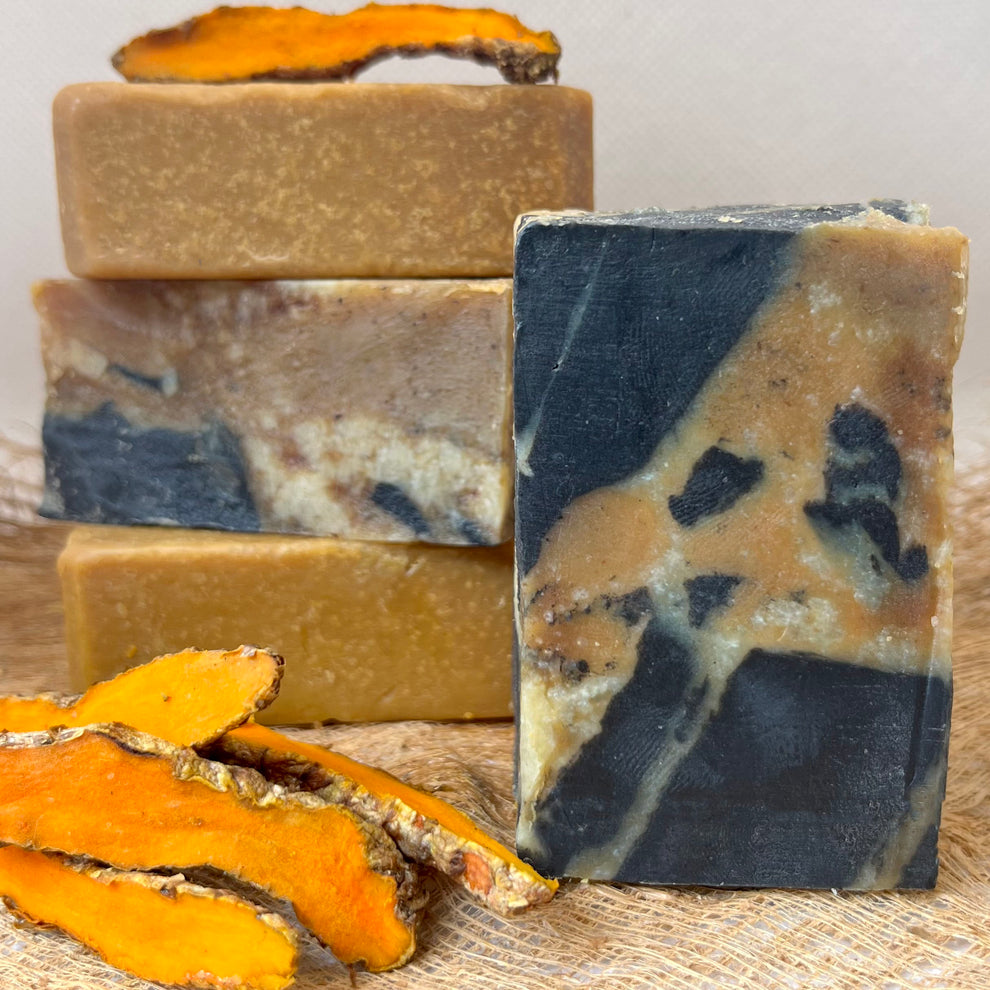 Bamboo charcoal tumeric soap