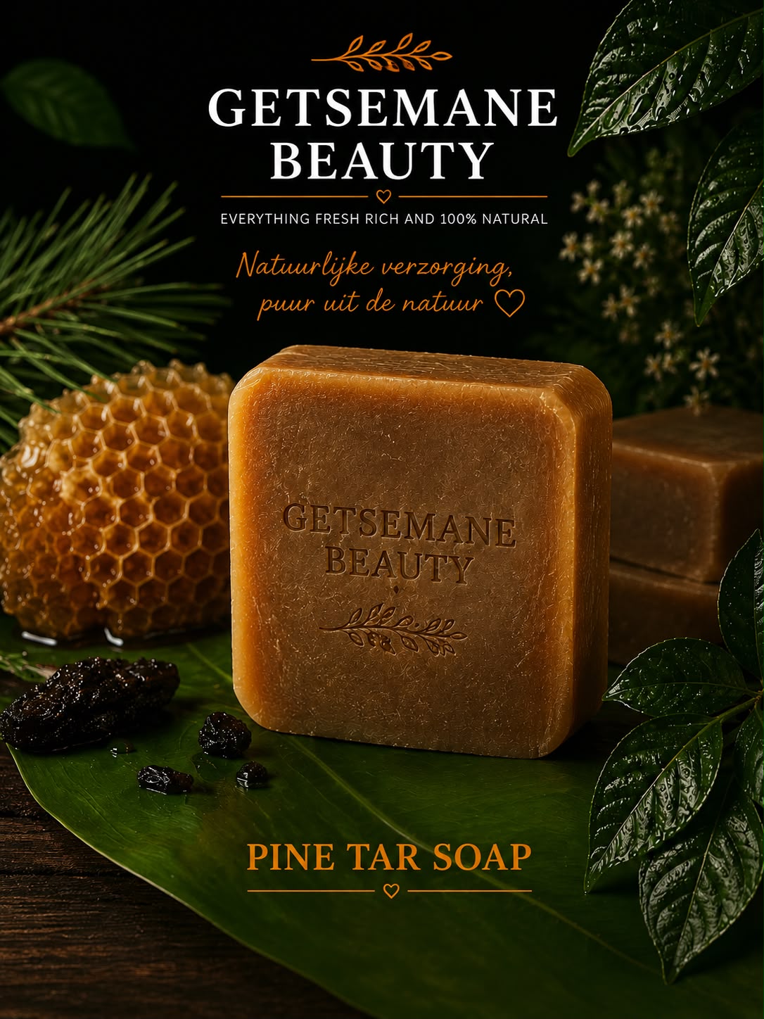 Pine tar honey soap